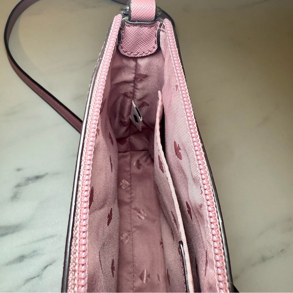 Kate Spade Greta Court Ramey Dusty Peony Glitter Crossbody - Picture 9 of 15